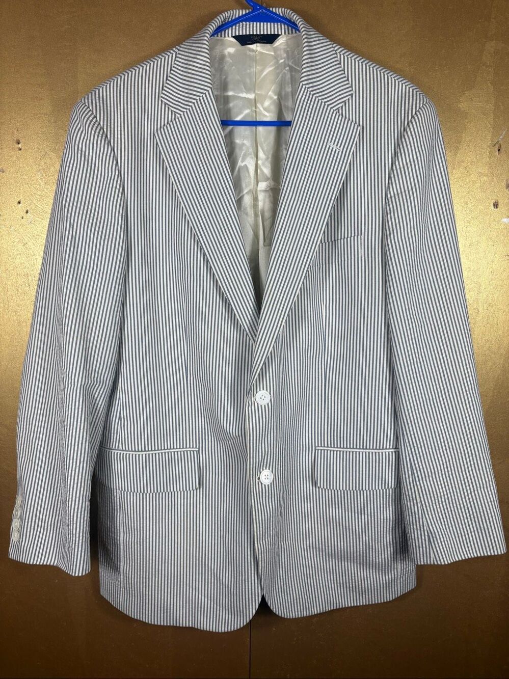 Brooks Brothers mens seersucker blazer jacket size 40R L